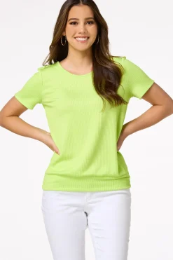 Cato Ribbed Lattice Back Top> Tops