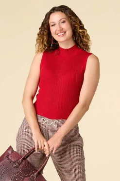 Cato Ribbed Mock Neck Sweater><noscript><img width=
