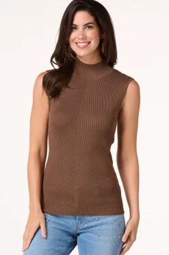 Cato Ribbed Mock Neck Sweater><noscript><img width=