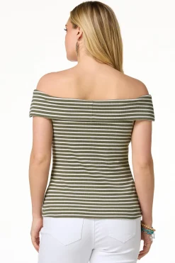 Cato Ribbed Off Shoulder Top> Tops