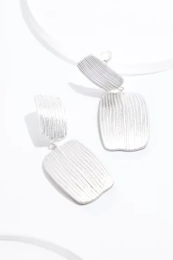 Cato Ribbed Rectangle Clip- On Earrings> Earrings