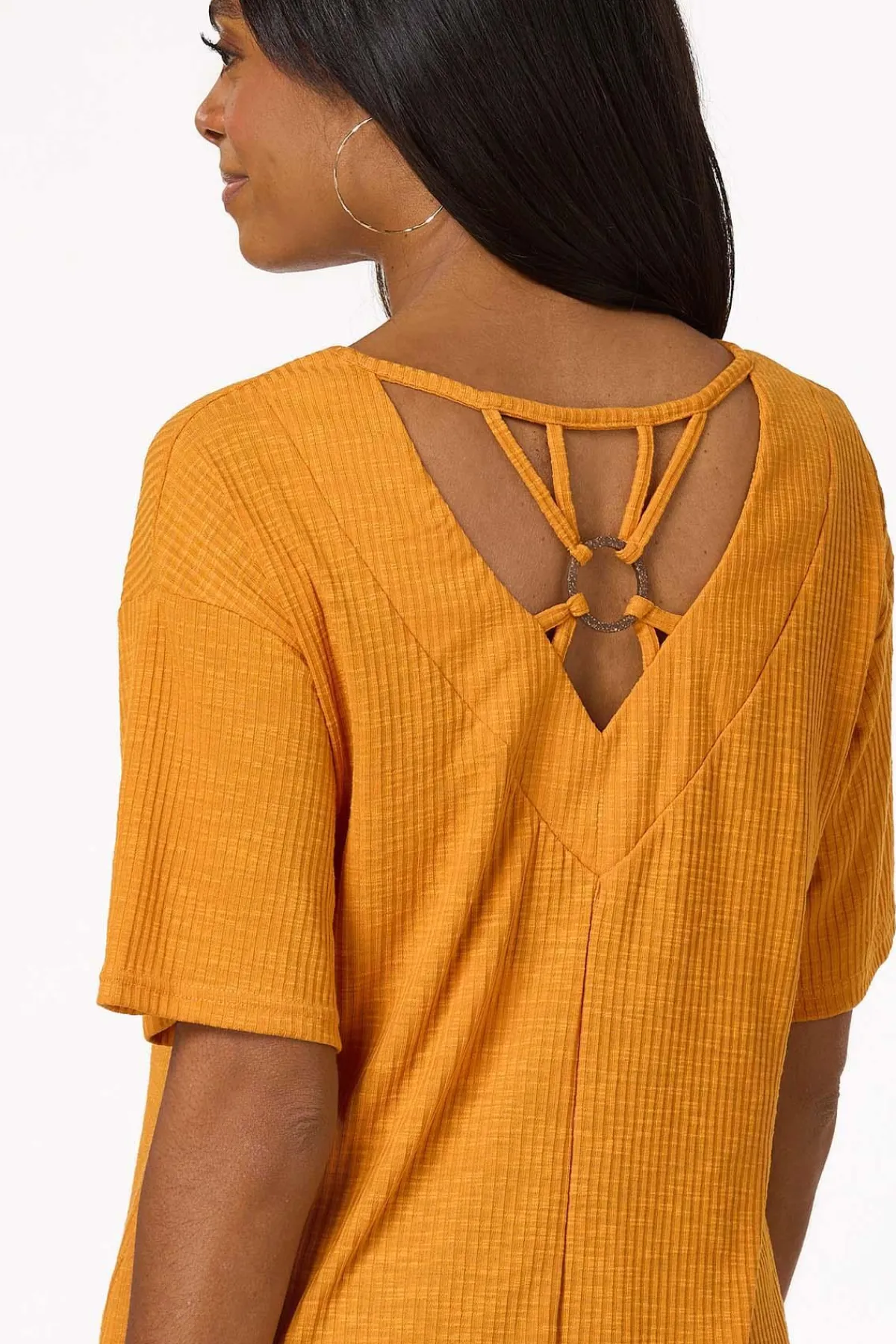 Cato Ribbed Ring Back Top> Tops