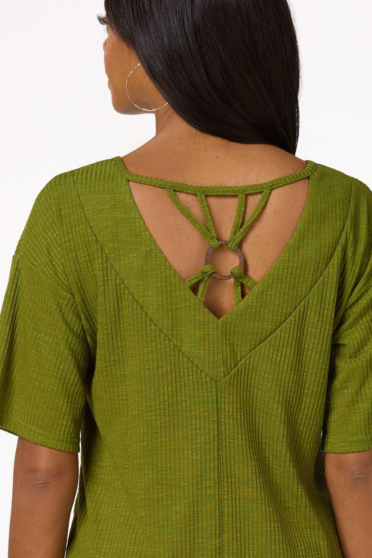 Cato Ribbed Ring Back Top> Tops
