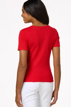 Cato Ribbed Scoop Neck Top><noscript><img width=