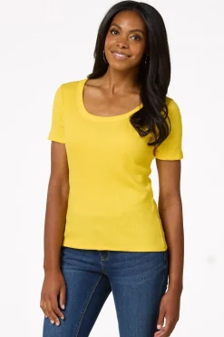 Cato Ribbed Scoop Neck Top><noscript><img width=
