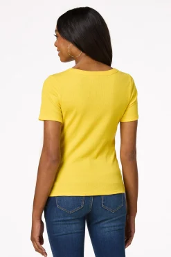 Cato Ribbed Scoop Neck Top><noscript><img width=