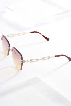 Cato Rimless Tort Chain Arm Sunglasses> Sunglasses
