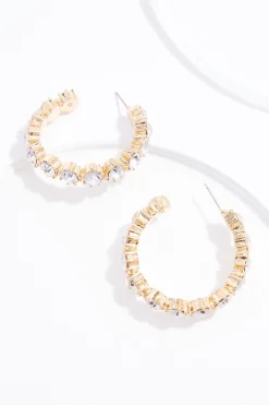 Cato Round Rhinestone Hoop Earrings> Social Occasion|Earrings