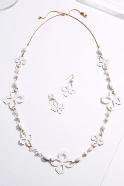 Cato Rubber Floral Long Necklace Set> Sets