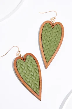 Cato Rubber Wood Heart Earrings> Earrings