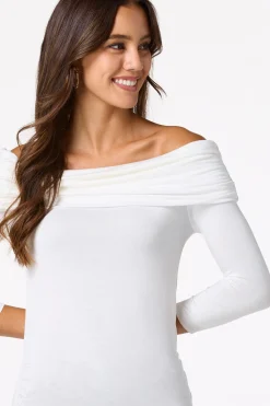 Cato Ruched Draped Front Top><noscript><img width=