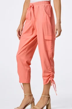 Cato Ruched Drawstring Cargo Pants><noscript><img width=