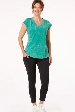 Cato Ruched Faded Wash Tee><noscript><img width=