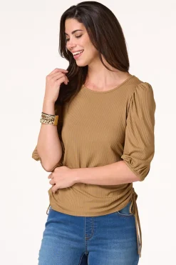 Cato Ruched Side Tie Top><noscript><img width=