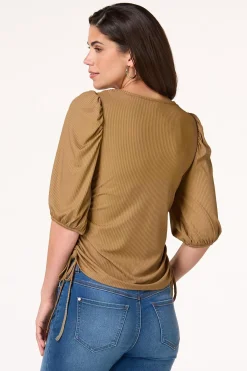 Cato Ruched Side Tie Top><noscript><img width=