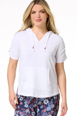 Cato Ruched Sleeve Hoodie> Athleisure|Tops