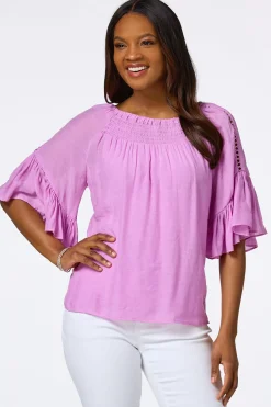 Cato Ruffled Bell Sleeve Top> Tops