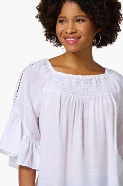 Cato Ruffled Bell Sleeve Top><noscript><img width=