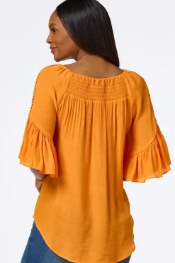 Cato Ruffled Bell Sleeve Top><noscript><img width=