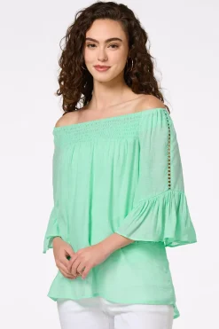 Cato Ruffled Bell Sleeve Top><noscript><img width=