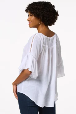 Cato Ruffled Bell Sleeve Top><noscript><img width=
