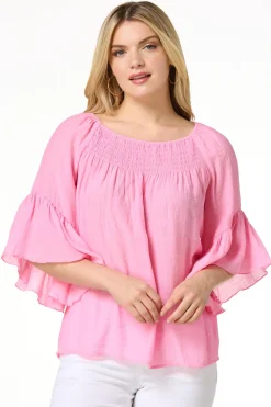 Cato Ruffled Bell Sleeve Top><noscript><img width=