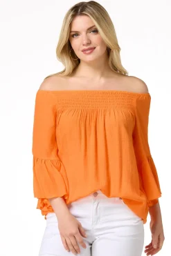 Cato Ruffled Bell Sleeve Top><noscript><img width=