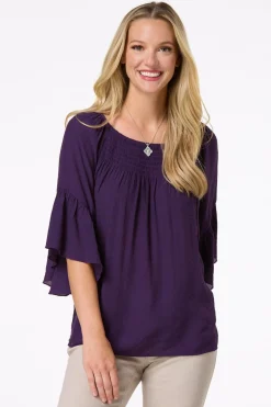 Cato Ruffled Bell Sleeve Top> Tops