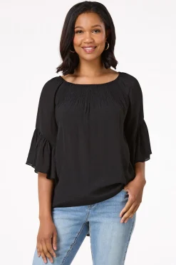 Cato Ruffled Bell Sleeve Top><noscript><img width=