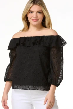 Cato Ruffled Eyelet Poet Top><noscript><img width=