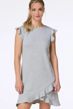 Cato Ruffled Hem Heather Grey Dress> Athleisure|Dresses