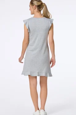 Cato Ruffled Hem Heather Grey Dress> Athleisure|Dresses