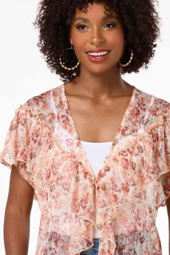 Cato Ruffled Lace Kimono><noscript><img width=