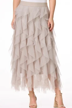 Cato Ruffled Mesh Maxi Skirt> Skirts