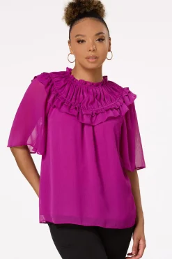 Cato Ruffled Neck Top> Tops