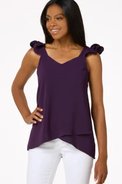 Cato Ruffled Sleeve Tank> Tops