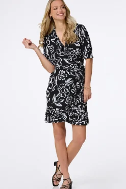 Cato Ruffled Tie Waist Dress> Dresses