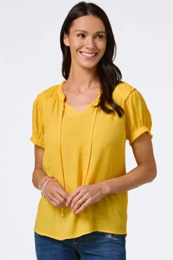 Cato Ruffled Trim Poet Top> Tops