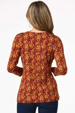 Cato Rust Floral Top> Tops