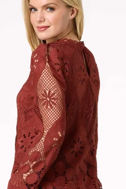 Cato Scalloped Crochet Top><noscript><img width=