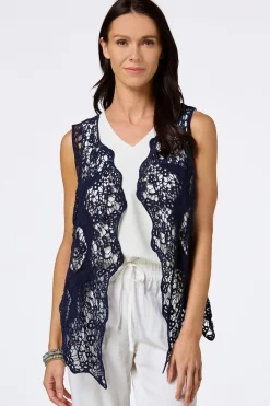 Cato Scalloped Crochet Vest> Tops