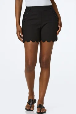 Cato Scalloped Sailor Button Shorts> Shorts