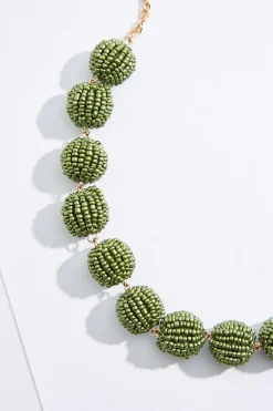 Cato Seed Bead Ball Short Necklace><noscript><img width=