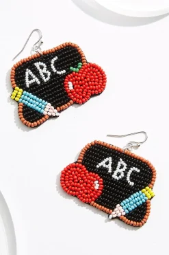Cato Seed Bead Chalkboard Earrings> Earrings