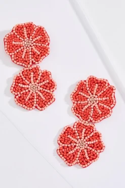 Cato Seed Bead Floral Statement Earrings> Earrings
