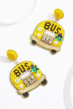 Cato Seed Bead School Bus Earrings> Earrings