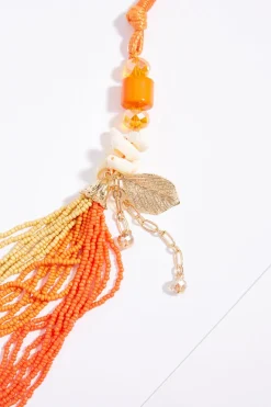 Cato Seed Bead Shell Short Necklace><noscript><img width=