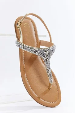 Cato Seed Bead Slingback Sandals> Sandals|Flats
