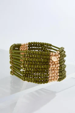 Cato Seed Bead Stretch Bracelet><noscript><img width=