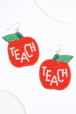 Cato Seed Bead Teach Apple Earrings> Earrings